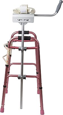 MABIS Walker Platform Attachment With Adjustable Padded Cuff, No Tools Needed, Attaches to Most Walkers, FSA and HSA Eligible, Made of Lightweight Aluminum, Silver
