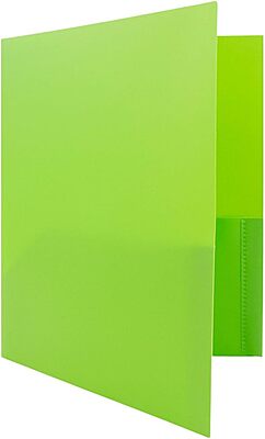 JAM Paper Plastic 2-Pocket POP Folders with Metal Prongs