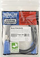Tripp Lite Standard Computer Power Extension Cord 10A, 18AWG (IEC-320-C14 to IEC-320-C13) 4-ft.