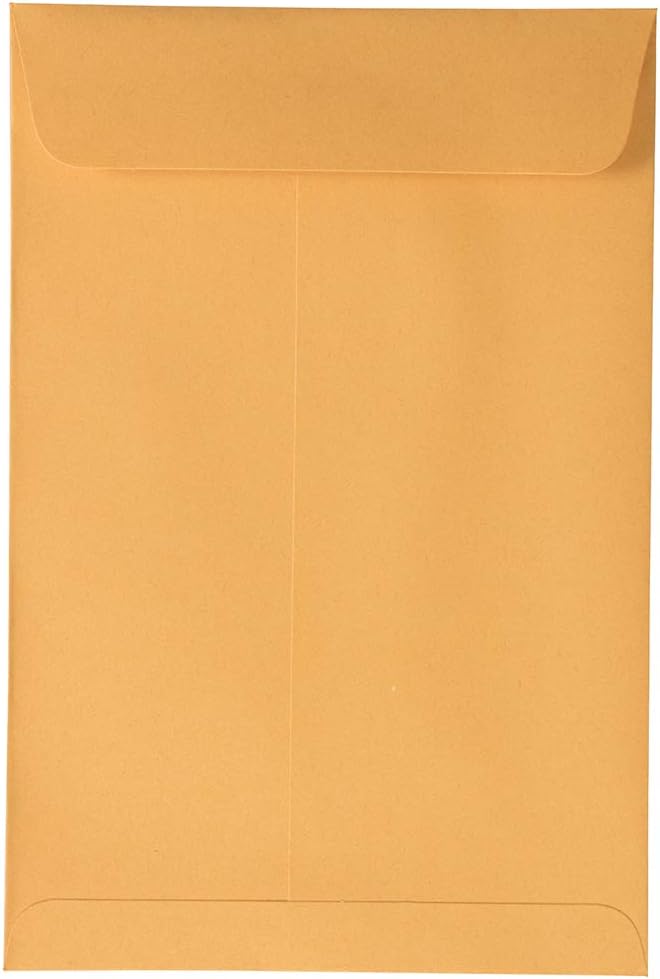 JAM PAPER Open End Catalog Envelopes with Peel & Seal - Brown Kraft Manila