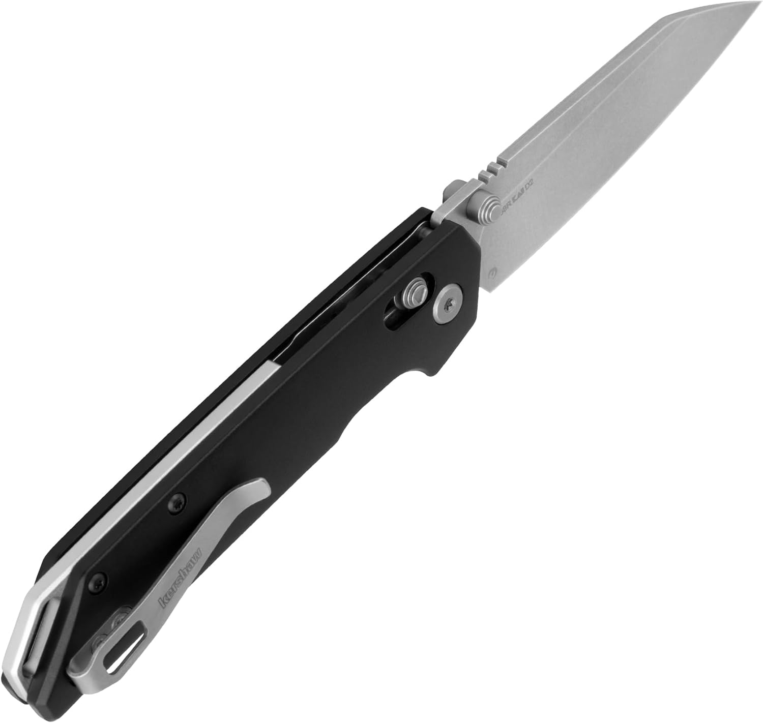 Kershaw Iridium Reverse Tanto Folding Pocket Knife, Sleek 3.4 inch D2 Steel Blade, DuraLock Locking Mechanism