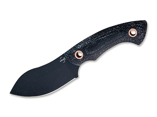 BÖKER PLUS Nessmi Pro Black Copper Fixed Blade Knife, Designed by Jesper Voxnaes, Micarta Scales, D2 Steel Coated Blade