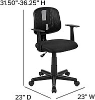 Flash Furniture Flash Fundamentals Mid-Back Mesh Swivel Task Office Chair with Pivot Back and Arms