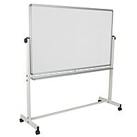 Flash Furniture HERCULES Series 64.25"W x 64.75"H Double-Sided Mobile White Board with Pen Tray