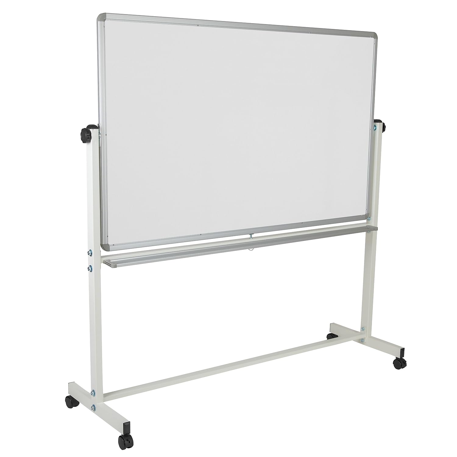 Flash Furniture HERCULES Series 64.25"W x 64.75"H Double-Sided Mobile White Board with Pen Tray