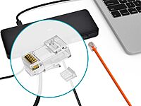 Monoprice Cat6 Plug Solid W/Insert 50U 100pcs/Bag Clear Solid