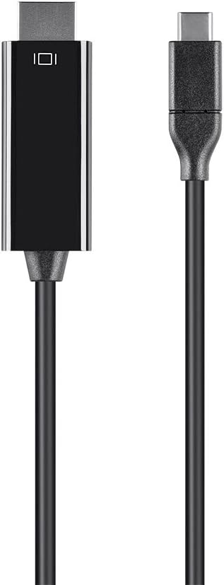 Monoprice USB Type-C 3.1 to HDMI Cable - 5Gbps, 4K@30Hz, Mirror or Expand You PC Display, Plug-n-Play, 6 Feet, Black