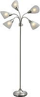 Adesso 7205-22 Multi-White Shade Floor Lamp, Adjustable Gooseneck Arms, Silver