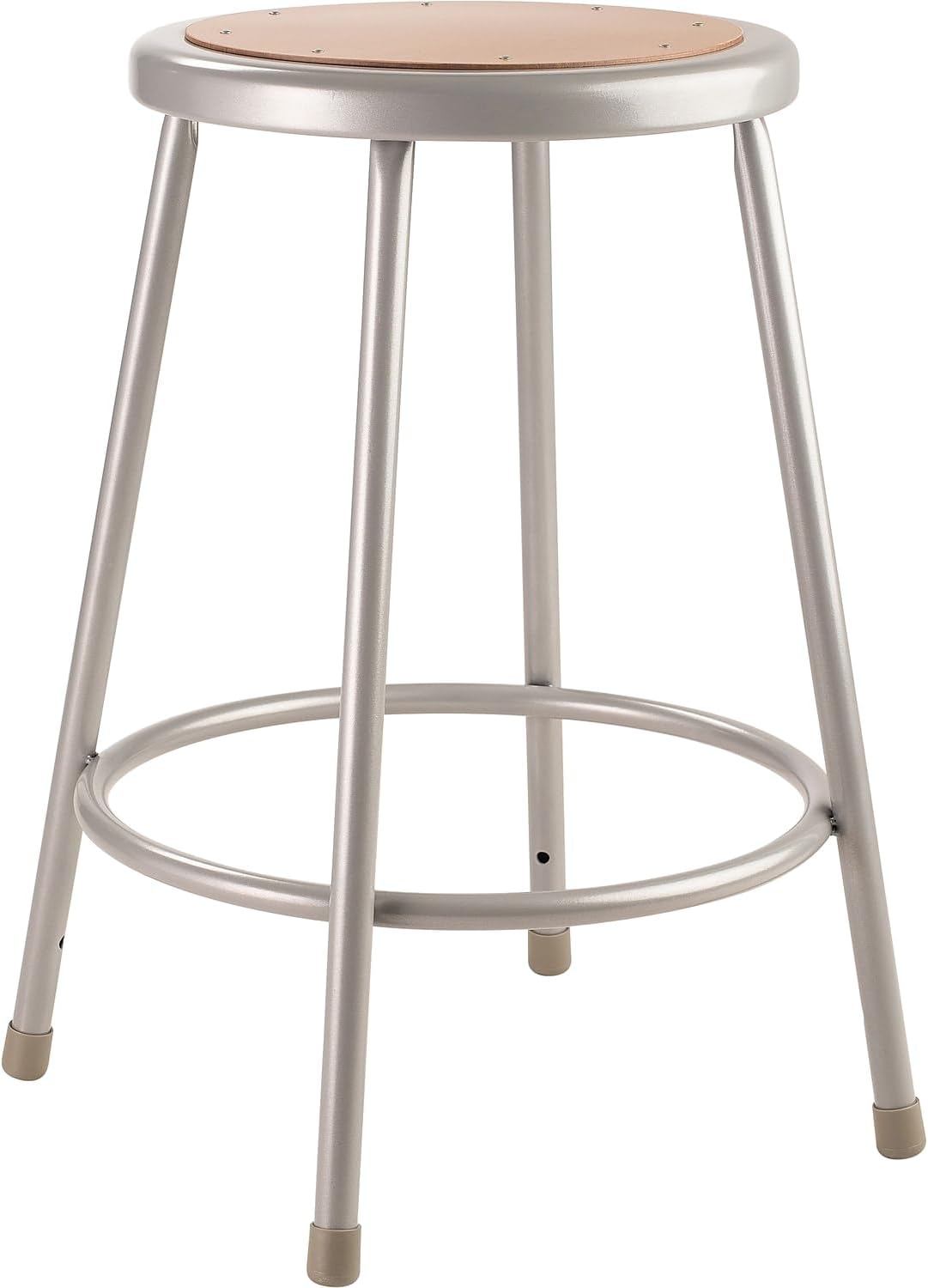National Public Seating NPS 6200 Series 24-inch Heavy Duty Steel Stool, Gray -2 Pack (6224/2)