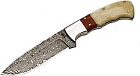 BucknBear Custom Handmade Damascus Fixed Blade Hunting Knife (Micarta & Bone Handle)