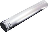Deflecto 4in x 24in Rigid Aluminum Vent Pipe For Venting, Silver, LAM229
