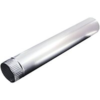 Deflecto 4in x 24in Rigid Aluminum Vent Pipe For Venting, Silver, LAM229