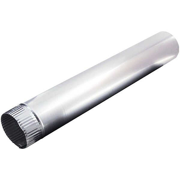 Deflecto 4in x 24in Rigid Aluminum Vent Pipe For Venting, Silver, LAM229