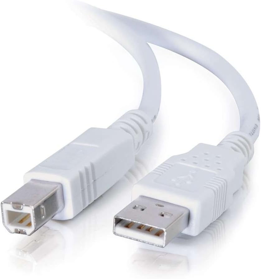 C2G 13400 USB 2.0 A to B USB Cable, 9.84 Feet (3 Meters), White