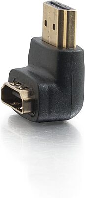 C2G Legrand HDMI Right Angle Adapter, HDMI Male to Female 90 Degree Adapter, Black Adapter Connector, 1 Count, C2G 40999