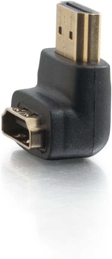 C2G Legrand HDMI Right Angle Adapter, HDMI Male to Female 90 Degree Adapter, Black Adapter Connector, 1 Count, C2G 40999