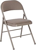 Flash Furniture 4 Pack HERCULES Series Double Braced Gray Vinyl Folding Chair Grey Set of 4