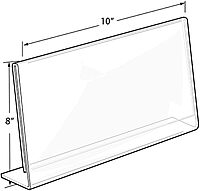Azar Displays Acrylic L-Shaped Sign Holders, Clear - Pack of 10