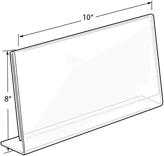Azar Displays Acrylic L-Shaped Sign Holders, Clear - Pack of 10