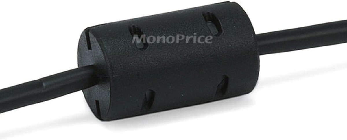 Monoprice 1.5-Feet USB 2.0 A Male to Mini-B 5pin Male 28/24AWG Cable with Ferrite Core (Gold Plated) (105446),Black