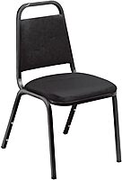 National Public Seating 9110-B 9100 Series Value Stacking Chair - Set of 4 - Black Frame/Black Vinyl