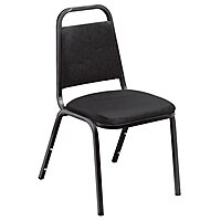 National Public Seating 9110-B 9100 Series Value Stacking Chair - Set of 4 - Black Frame/Black Vinyl