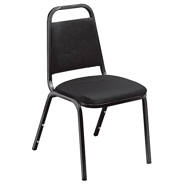 National Public Seating 9110-B 9100 Series Value Stacking Chair - Set of 4 - Black Frame/Black Vinyl
