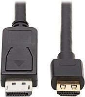 Eaton Tripp Lite Series DisplayPort 1.2 to HDMI Active Adapter Cable (M/M), 4K 60 Hz, HDR, Secure-Grip Plugs, Black, 10 ft. (3.1 m)