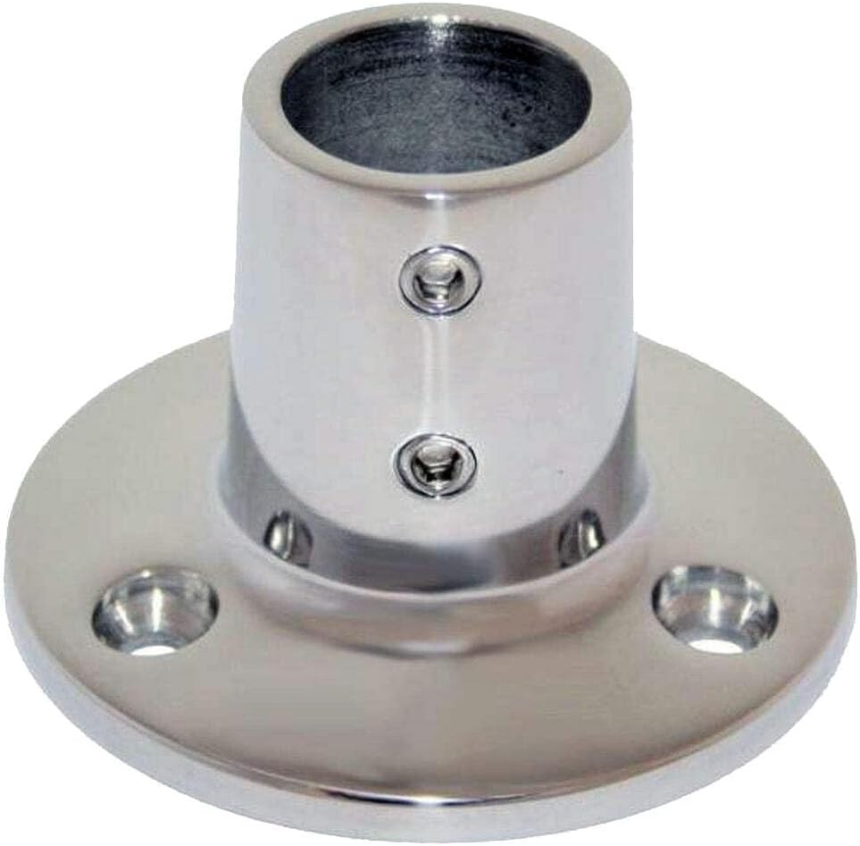 Whitecap 1" O.D. 90° Round Base SS Rail Fitting
