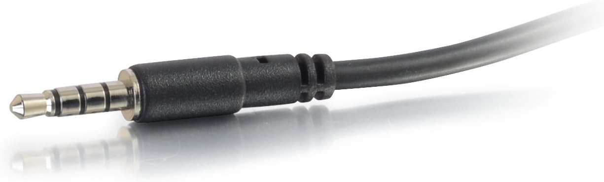 C2G Legrand 4-Pin 3.5MM Port Cable, Black Microphone Cable Y-Splitter, 6 Inch Splitter Y-Cable with Headset Splitter Adapter
