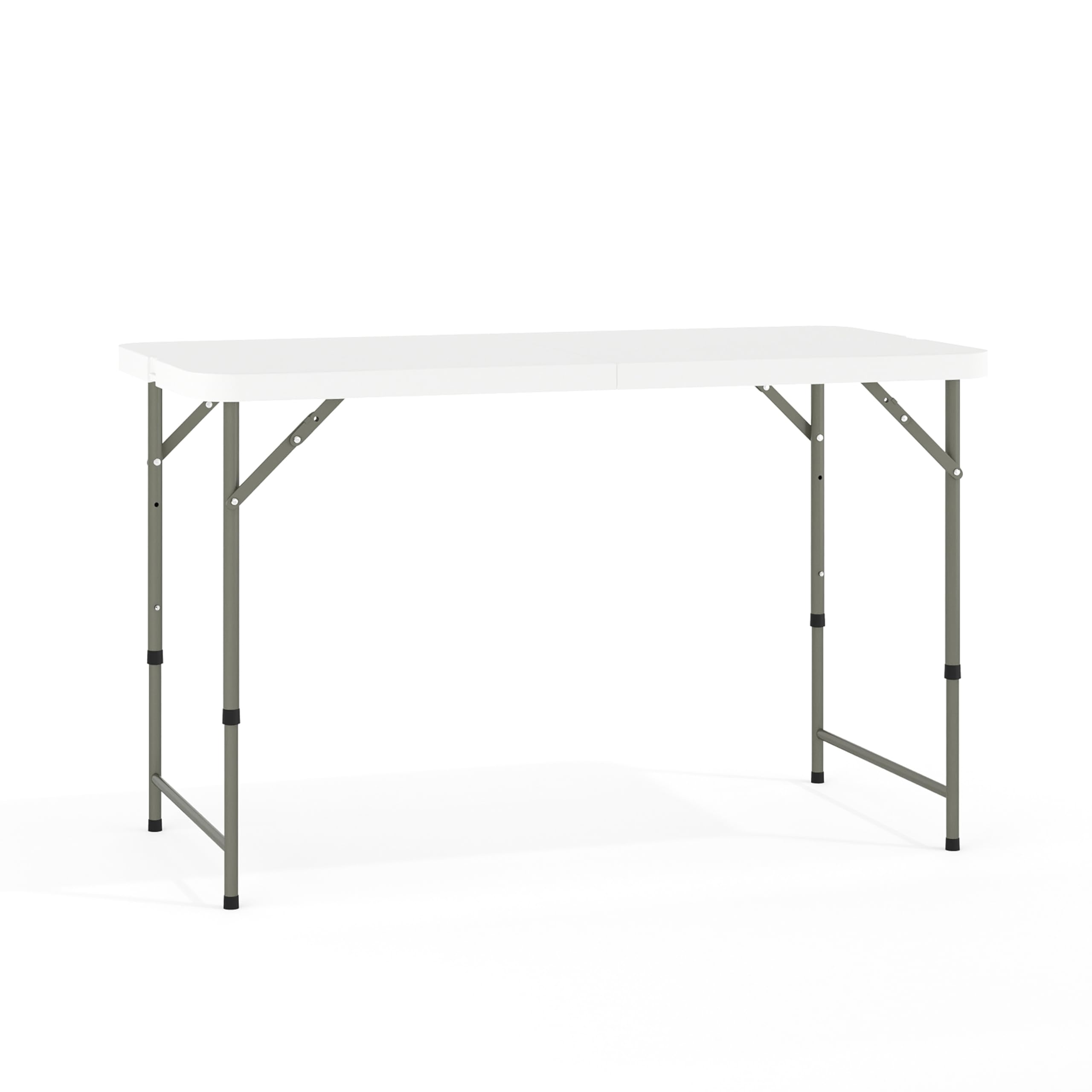 Flash Furniture 4' Rectangular Plastic Folding Event Table with Adjustable Legs and Carrying Handle