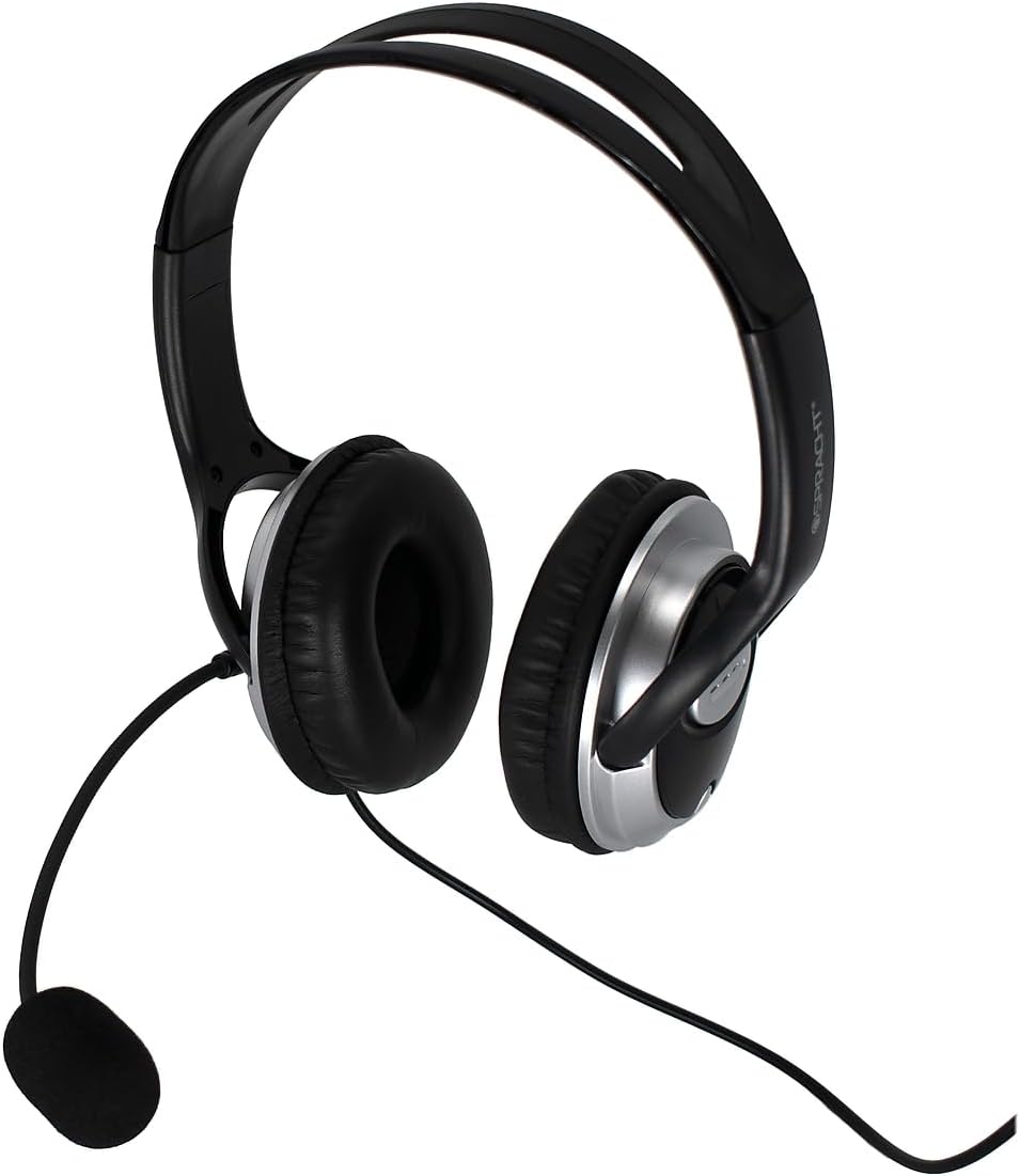Spracht USB Headset for Softphone for PC/Mac, Comfortable and Durable Large Ear Cushions with Bendable Microphone Arm