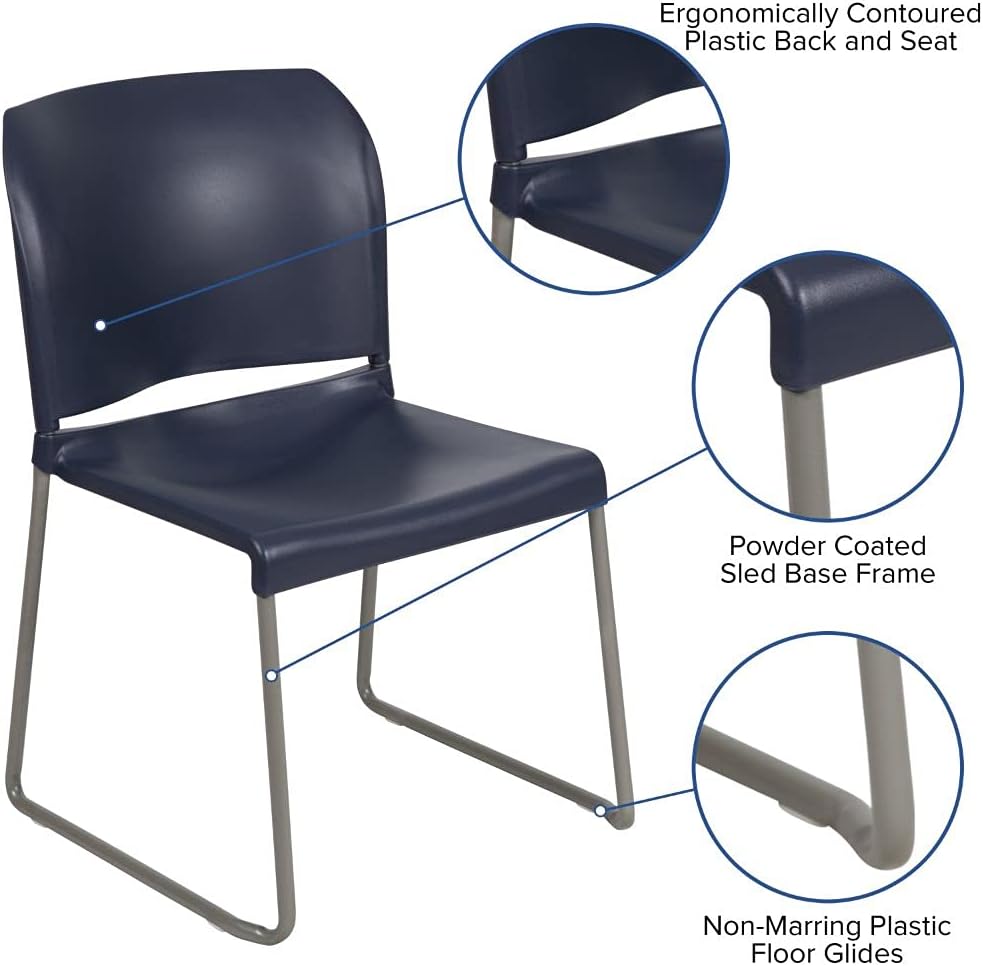 Flash Furniture HERCULES Series 880 lb Contoured Full-Back Stack Chair