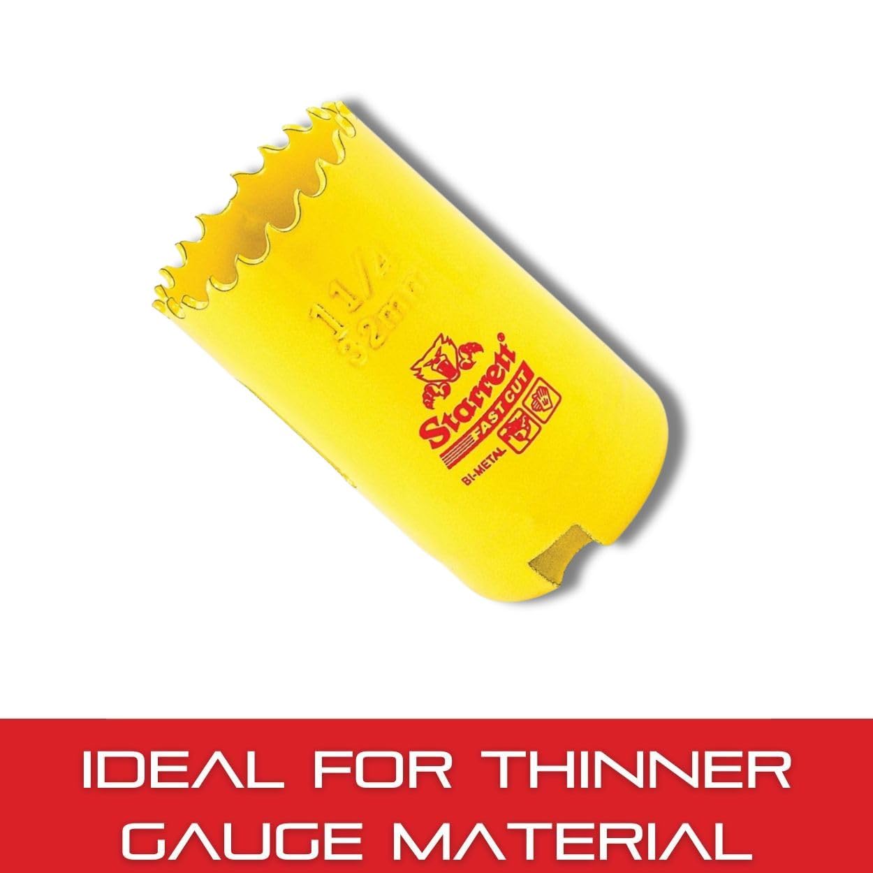 L.S. STARRETT Bi-Metal Fast Cut Straight Pitch Hole Saw with Abrasion Resistant HSS Teeth