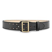 DUTYMAN 2-1/4" Plain Leather Sam Browne 2-Row Stitch Duty Belt - 100% Genuine Leather w/No Fillers