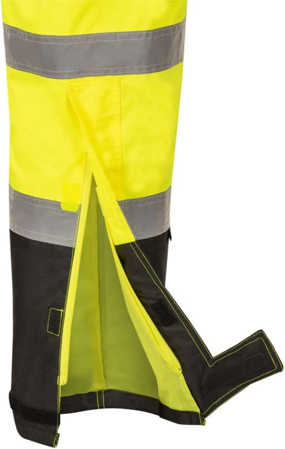 Pioneer Hi Vis Ripstop Waterproof Bib Pants/Overalls for Men - Reflective Safety Work Rain Pants