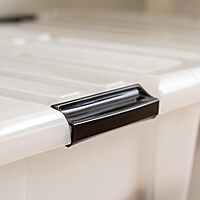 IRIS USA 45 Quart Plastic Storage Container Bin with Latching Lid, Pearl, 4 Pack