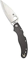 Spyderco Caly Prestige Knife with 3.40" ZDP-189 Stainless Steel Blade and Black Carbon Fiber Handle - PlainEdge - C144CFPE