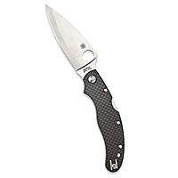 Spyderco Caly Prestige Knife with 3.40" ZDP-189 Stainless Steel Blade and Black Carbon Fiber Handle - PlainEdge - C144CFPE