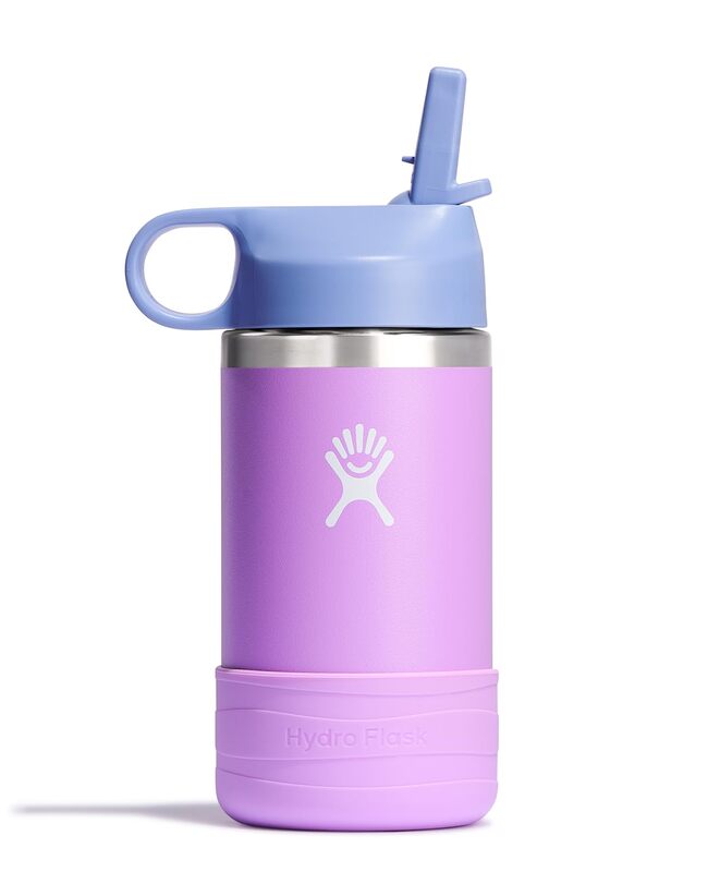 HYDRO FLASK Kids Water Bottle - 12 oz Stainless Steel Insulated with Straw Cap