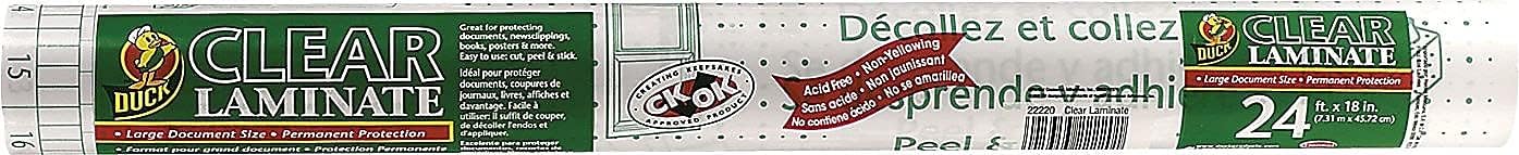 Duck Brand EasyLiner Adhesive Surfaces, 18 in x 24 ft, Clear