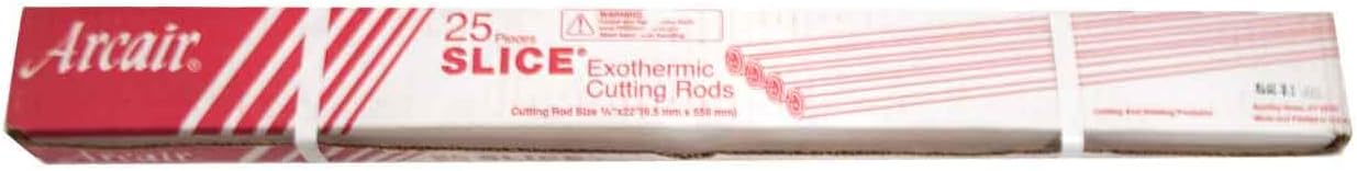 Arcair SLICE Exothermic Uncoated Cutting Rods, 1/4in x 22in, Pack Of 25