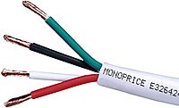 Monoprice Speaker Wire, CL2 Rated, 2-Conductor, 16AWG, 100ft, White