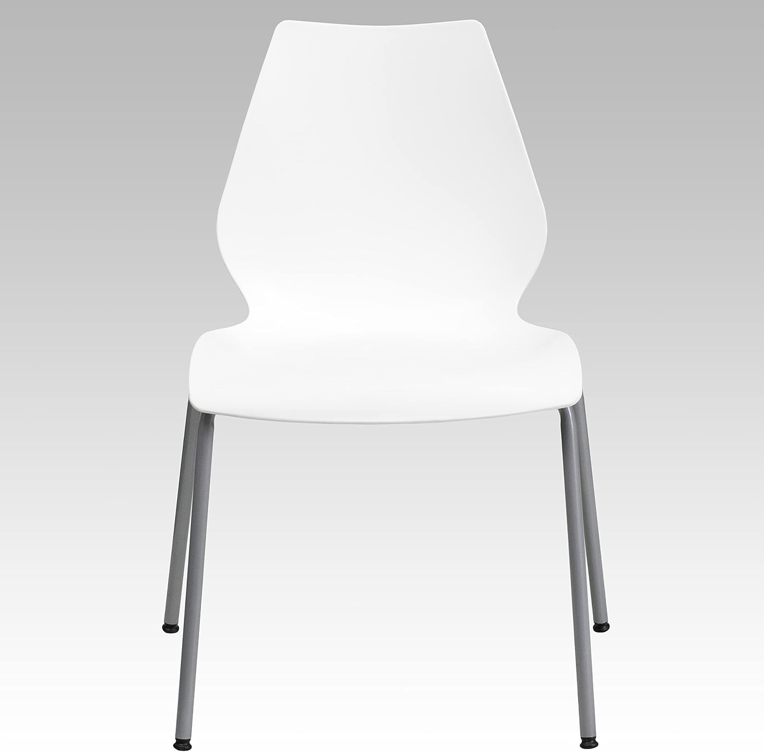 Flash Furniture HERCULES Series 770 lb Capacity Stack Chair with Lumbar Support and Silver Frame