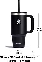 Hydro Flask Travel Tumbler with Handle, Lid and Straw - Insulated Stainless Steel