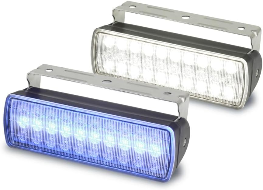 Hella Marine Sea Hawk XL Dual Color LED Floodlights - Blue/White LED - Black Housing