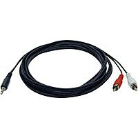 Tripp Lite 3.5mm Mini Stereo to Two RCA Audio Y Splitter Adapter Cable (3.5mm M to 2x RCA M), 12-ft.(P314-012)