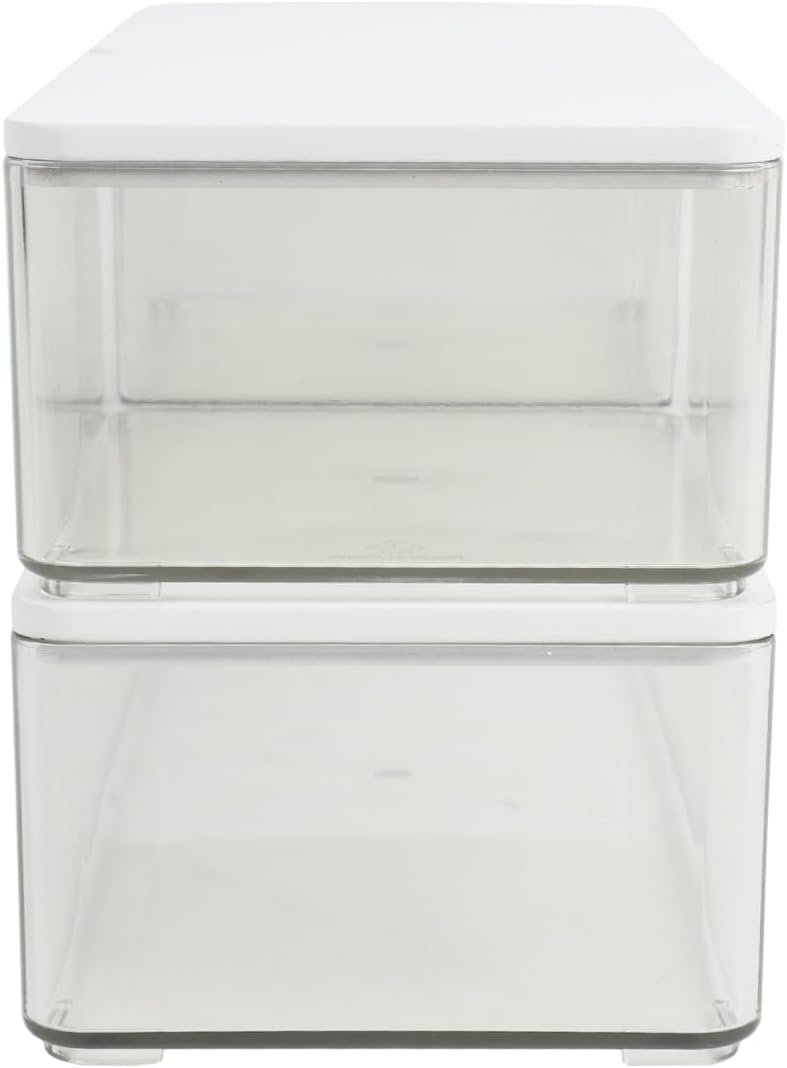 Martha Stewart Grady Stackable Plastic Storage Boxes with Lids, Set of 3