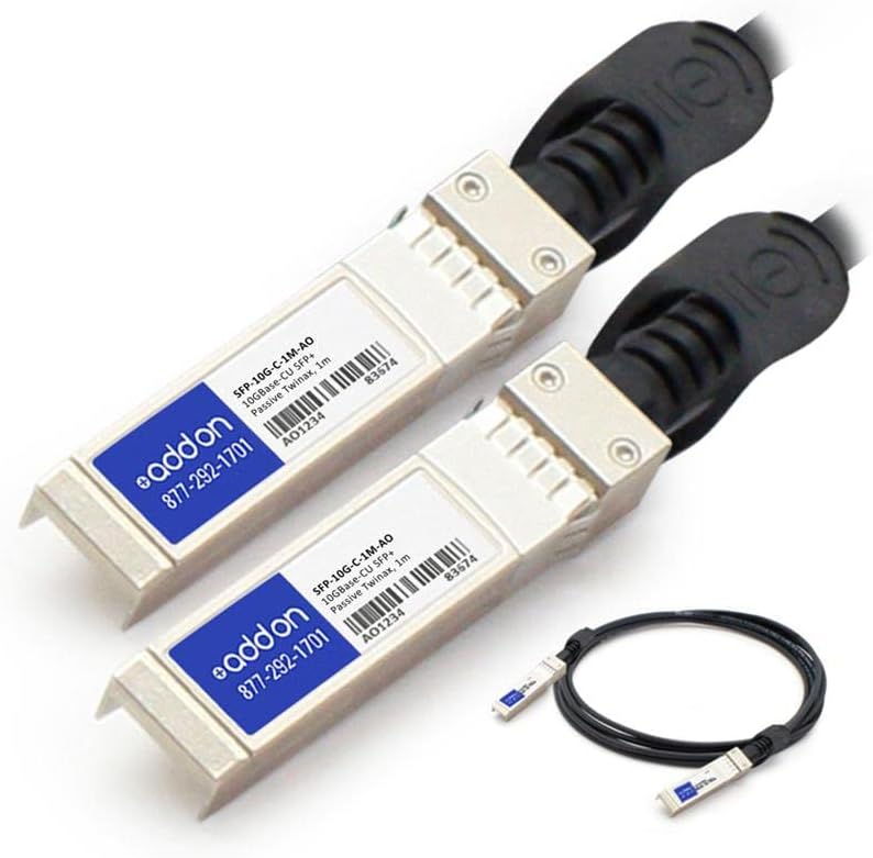 Add-On Computer Peripherals (ACP) SFP+/SFP+ 1m 1m SFP+ SFP+ Black InfiniBand Cable (1 m, SFP+, SFP+, Black, 10 Gbit/s)