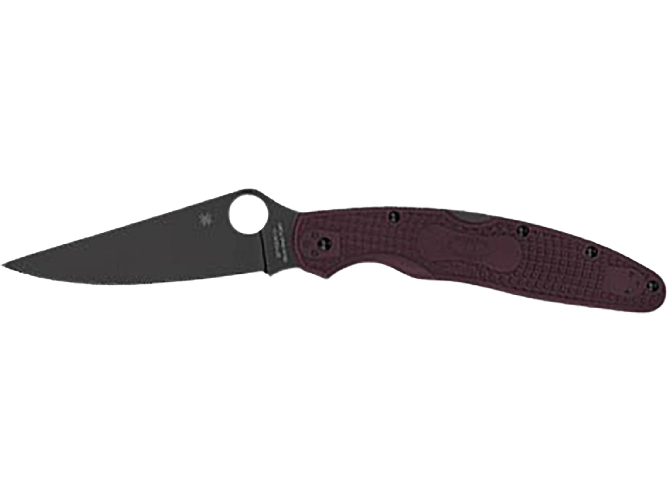 Spyderco Police 4 Lightweight Sprint Run Folding Knife 4.38" CTS-PD#1 Black Plain Blade, Burgundy FRN Handles